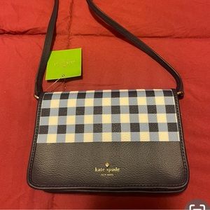 Kate Spade Crossbody Purse Gingham Blue